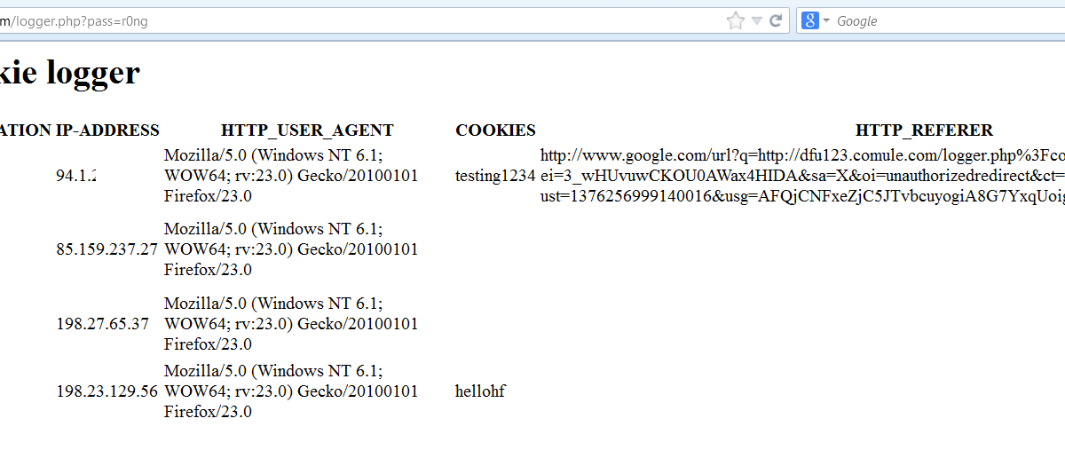 Hackers2devnull Hacking To Learn Learning To Defend R0ng S Cookie Logger Script For Silently Stealing Website Cookies