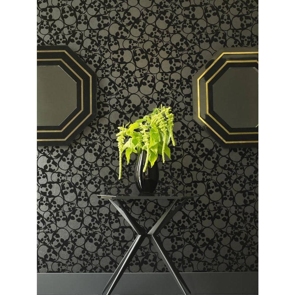 Graham Brown Skulls Black Removable Wallpaper 19911 The Home Depot Graham Brown Skulls Black Removable Wallpaper 19911 The Home Depot