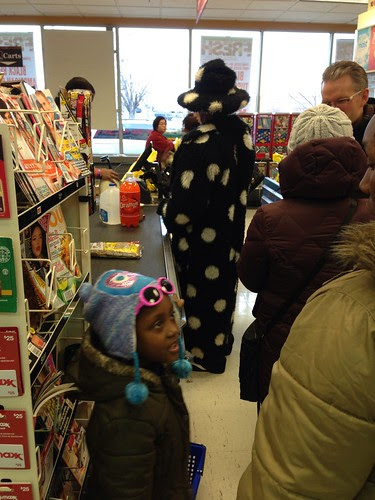 The polka-dotted man at the supermarket