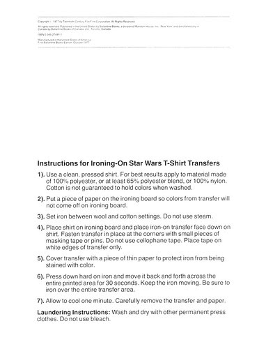 Star Wars Iron-On Transfer Book 002
