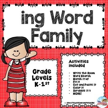 Ing Family / "-ing" family and inflectional ending word sort by