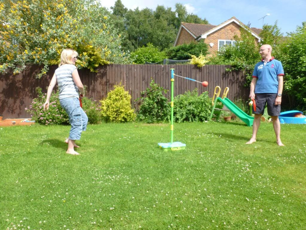 playing swingball