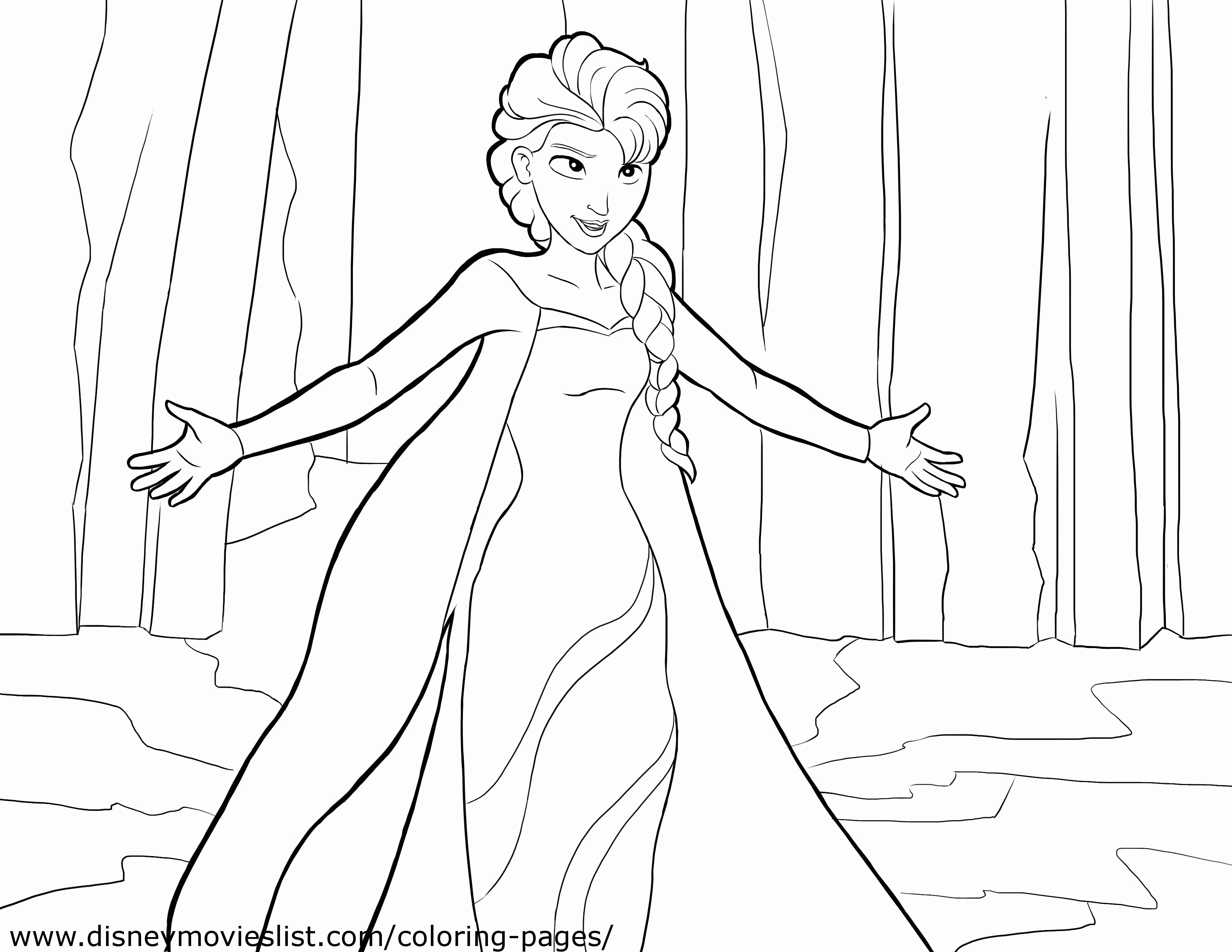 Frozen 2 Coloring Pages Elsa White Dress - colouring mermaid