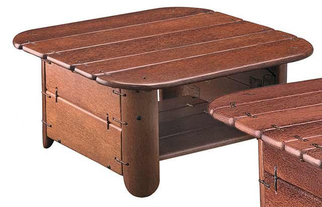 pacific green coconut palm coffee table