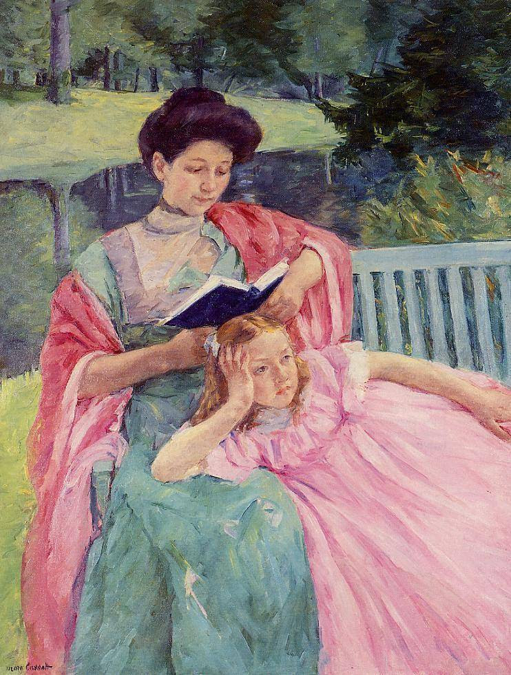"Auguste Reading to Her Daughter," Mary Cassatt, 1910