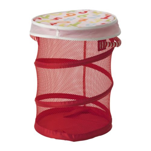 KUSINER Trådkurv med låg IKEA Det er nemt at se indholdet gennem nettet. Kan presses sammen, når den ikke er i brug, og sparer plads.