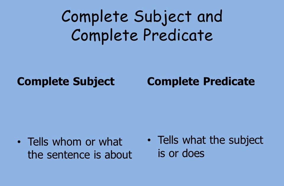 What Is Subject And Predicate In Grammar