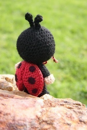 Crochet Pattern- Laura Beth dressed as a ladybird amigurumi doll
