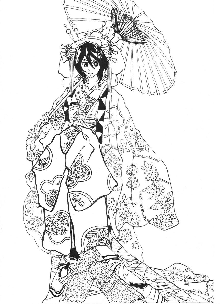 Kimono Anime Coloring Pages - 293+ Popular SVG Design