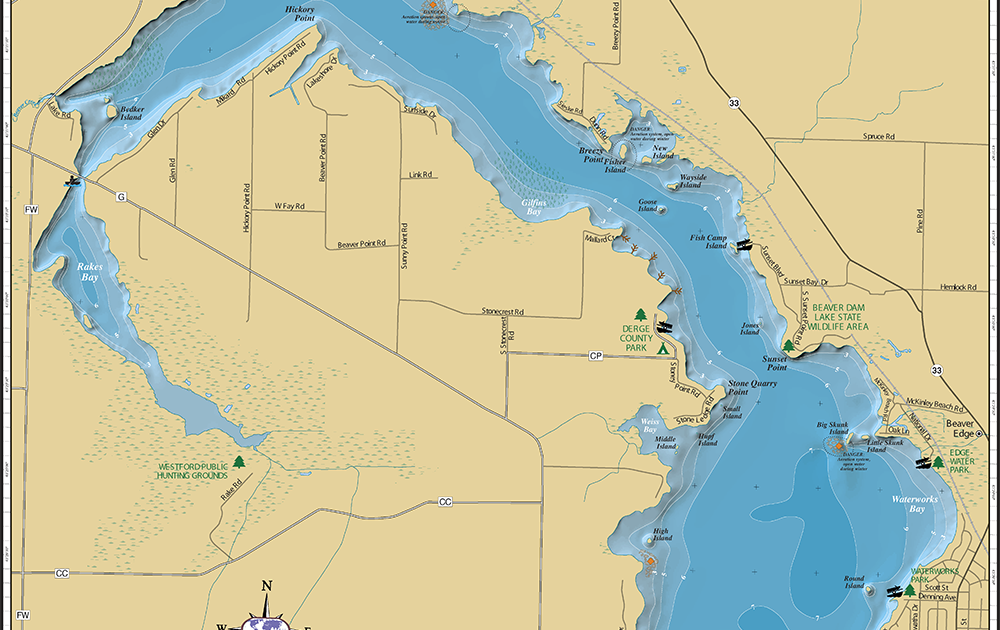 Beaver Dam Lake Map