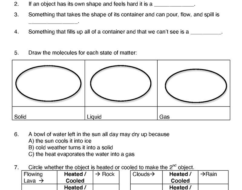 Worksheets On Matter For Grade 6 - Blog Stock