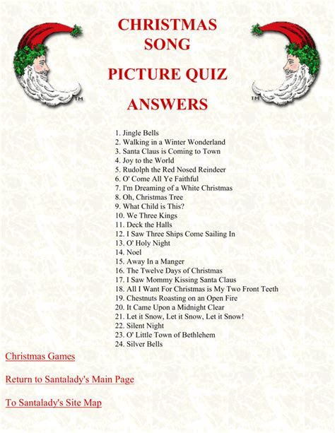Christmas Song Picture Game - PictureMeta