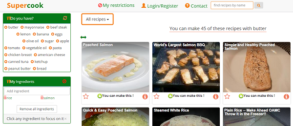 Search recipes by ingredients you have at Supercook.com.