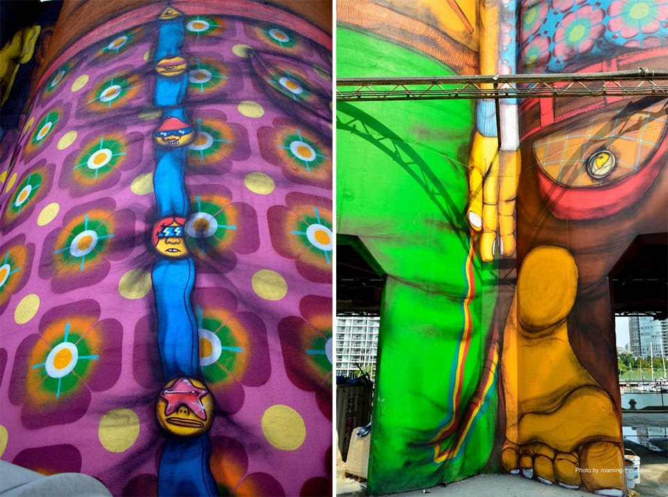 Os Gemeos Converts Industrial Silos in Vancouver into Towering Giants Vancouver street art murals 
