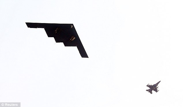 Tensions: South Korean news agency Yonhap reported that it was the first confirmed drill for the bomber on the Korean peninsula
