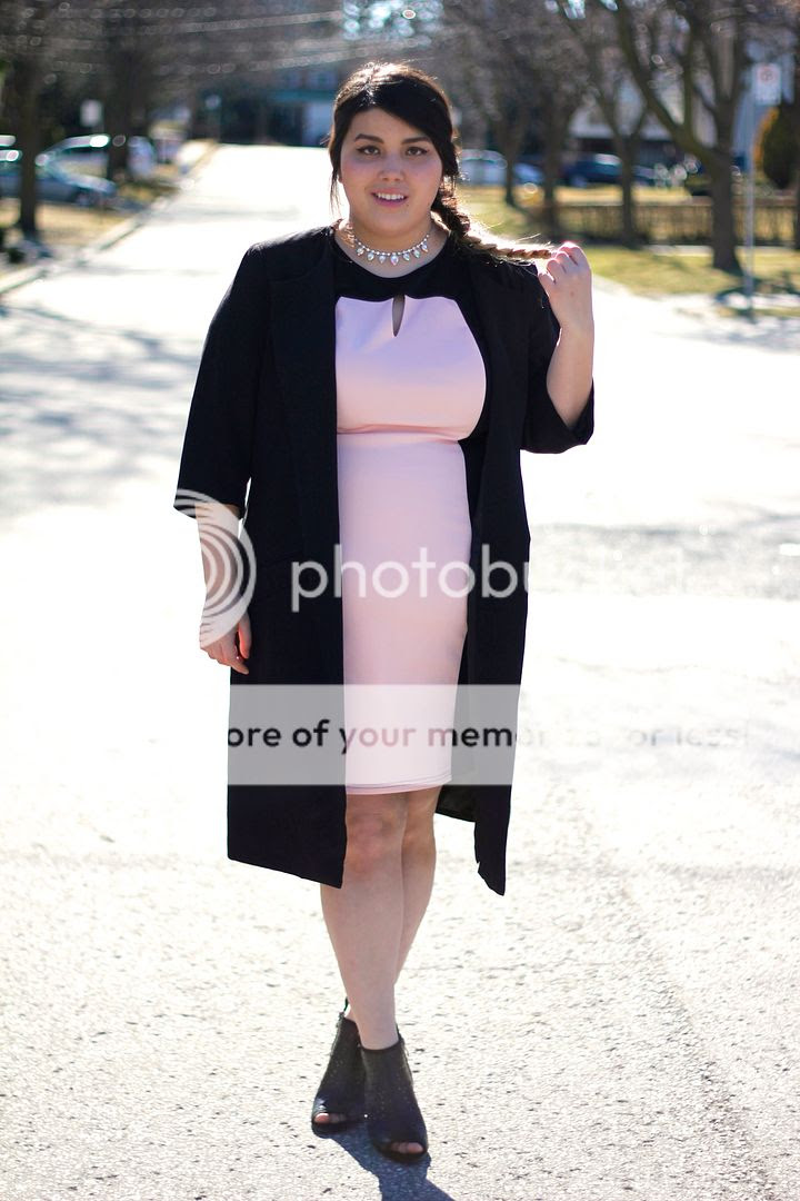 plus size color block dress fatshion plus size fashion toronto canada blogger junarose blazer plus size blogger