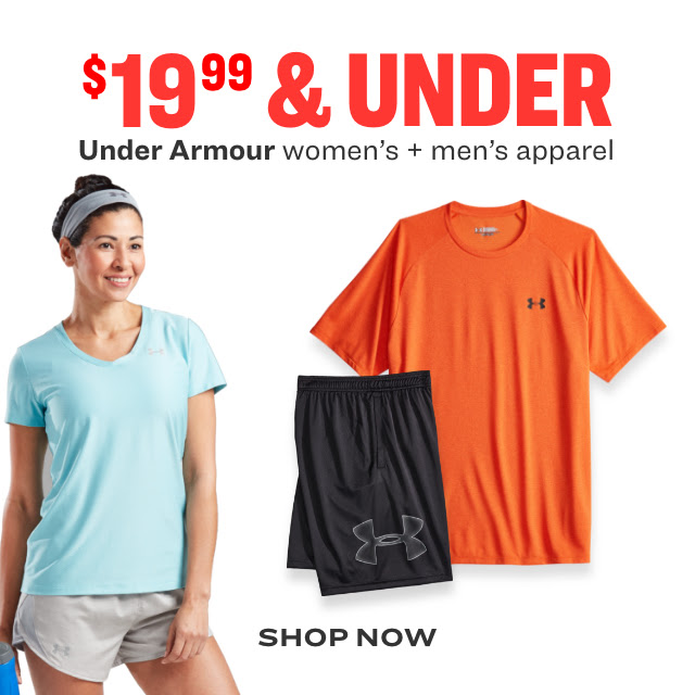 Under Armour Women's + Men's Apparel Under $20