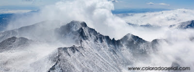 Longs Peak Aerial Panorama Photograph (Winter, Keyhole route) Longs Peak Aerial Panorama Photograph (Winter, Keyhole route)