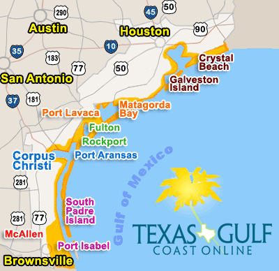 Map Of Texas Gulf Coast Beaches | Draw A Topographic Map