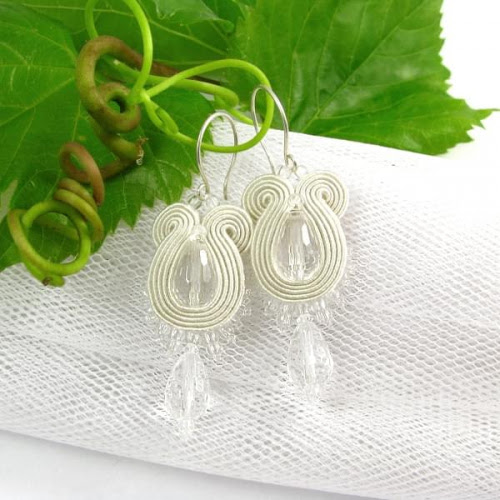 Kolczyki ślubne soutache Kolczyki ślubne soutache