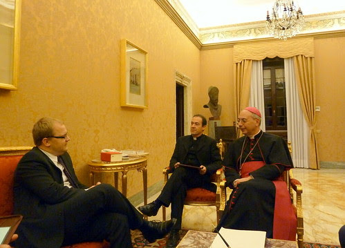 FM Urmas Paet Meeting meeting with Secretary for Relations with States, or foreign minister, of the Vatican Dominique Mambert, 14 Dec 2010