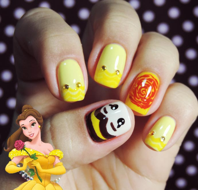 princesa-bela-nail-art-unha