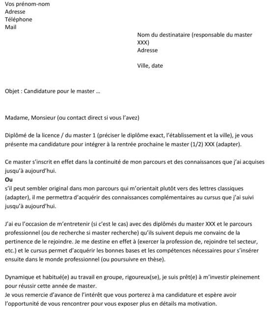 Lettre De Motivation Licence Droit Cavej  Soalan 0