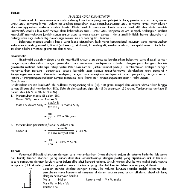 Contoh Soal Kimia Analisis Dunia Sosial