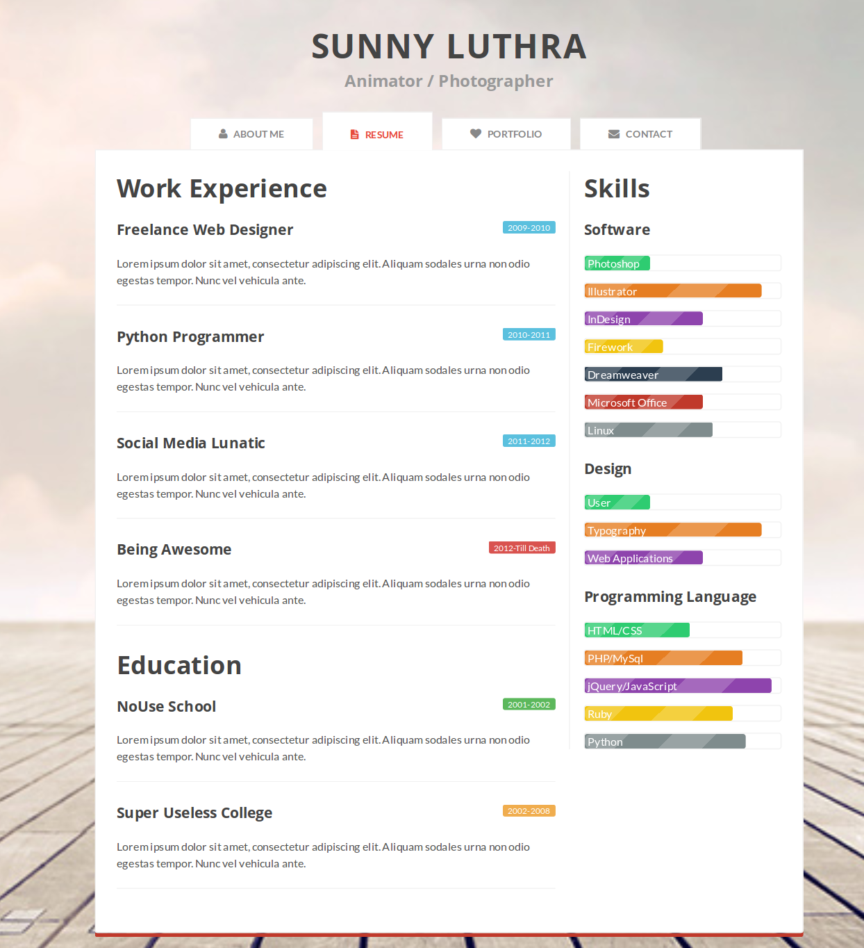 Free Html Resume Code