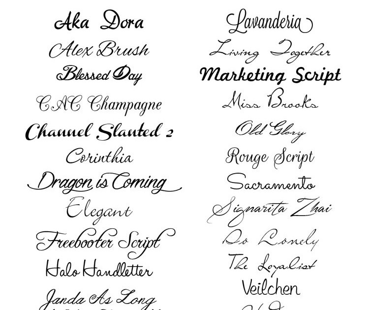 Simple Cursive Tattoo Fonts