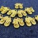 10 pcs 17 X 15 X 5 mm 3D Vivid Detailed Metal Charms, Golden, Slippers - 10500011-010