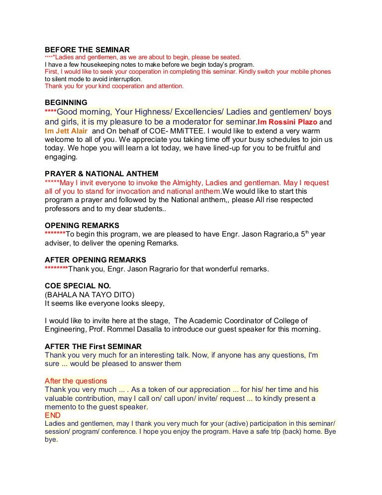 Master Of Ceremony Script Tagalog