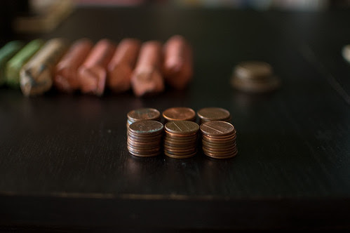 sorting pennies