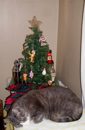 LB Naps Under the Christmas Tree