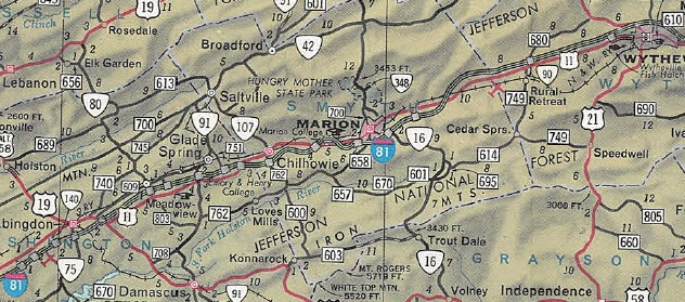 East Coast Interstate 81 Map