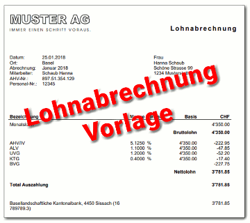 Nach österreichischem recht: Gehaltsabrechnung vorlage