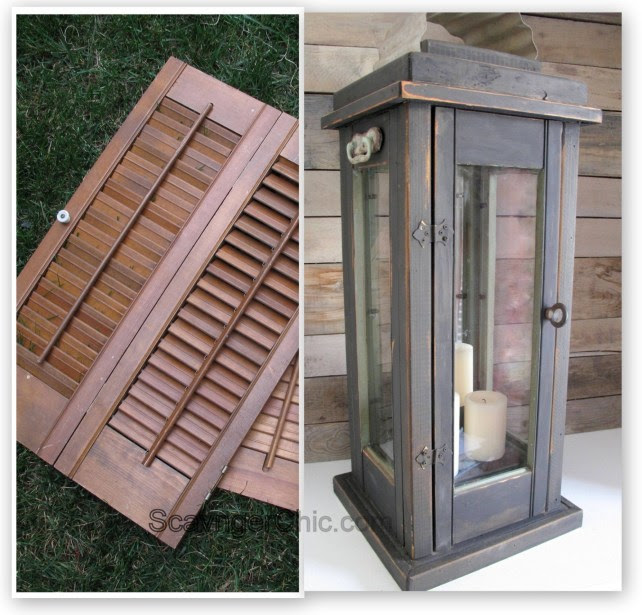 Lantern diy, upcycled from old shutters
