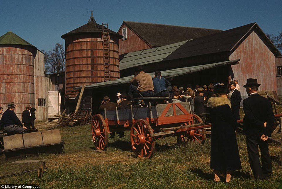 Times began to look up in 1944 and photographer Jack Delano took out his camera to document the hustle and bustle of a farm auction in Derby, Connecticut in September