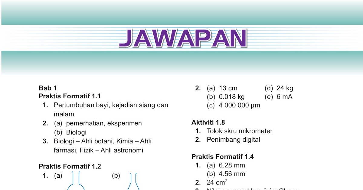 Jawapan Buku Teks Kimia Tingkatan 4 Kssm Bab 1  Cikgu Azman Jawapan