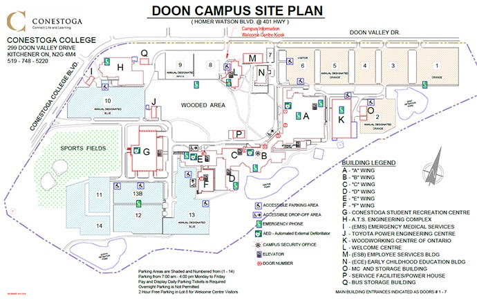Map Of The World Conestoga College Doon Campus Map