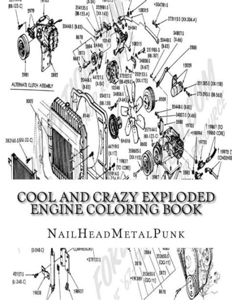 Cool And Crazy Exploded Engine Coloring Book: Internal