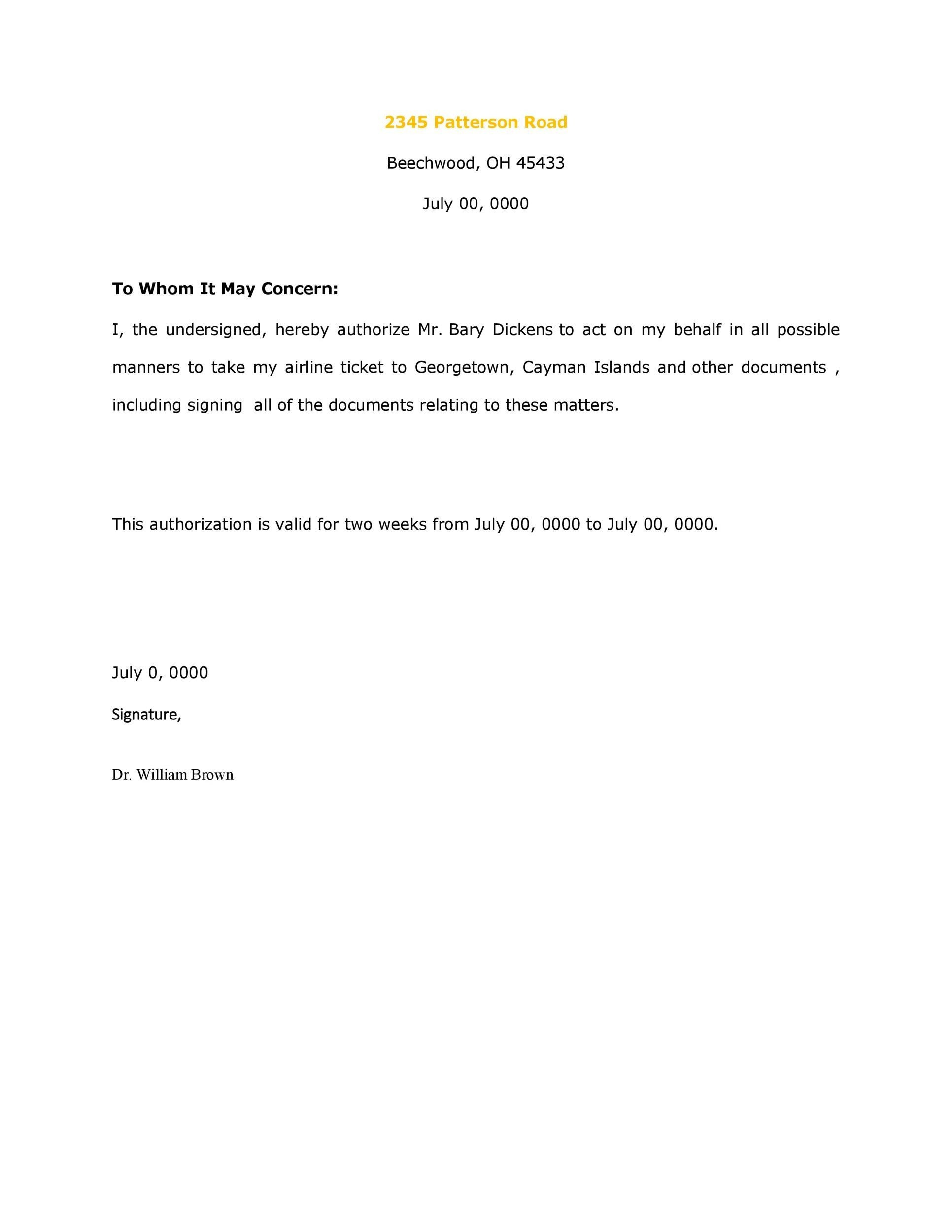 Athority Latter / 46 Authorization Letter Samples & Templates ᐅ