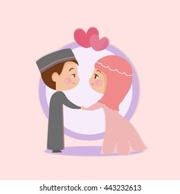 20+ Gambar Animasi Pasangan Pengantin Muslim, Gambar Terbaru!