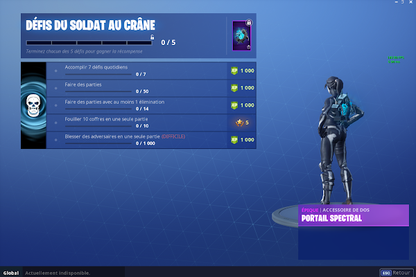 les defis du soldat au crane pour obtenir le sac a dos portail spectral dans fortnite - soldat fortnite