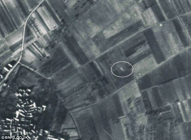 Birds eye view: An aerial Luftwaffe picture showing the crash site at Laumersheim, Germany