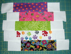 Sew the strips together as arranged
