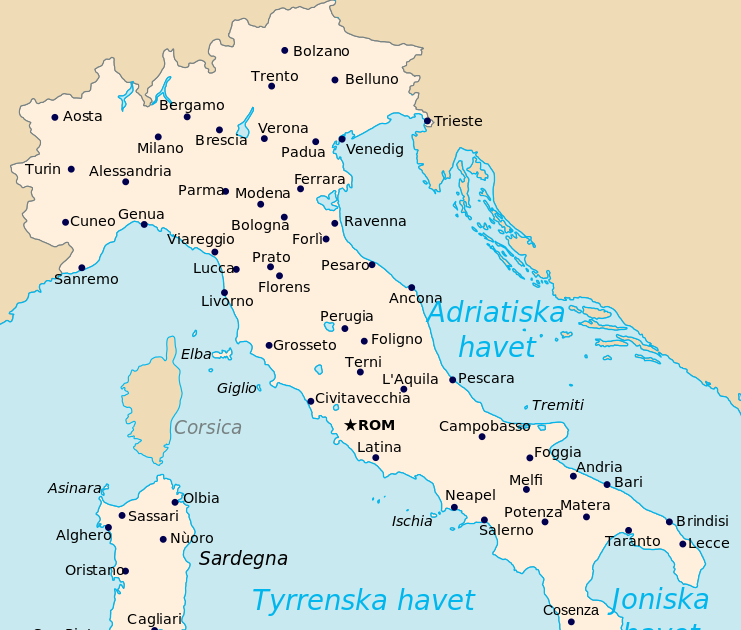Nordöstra Italien Karta | Karta Mellersta