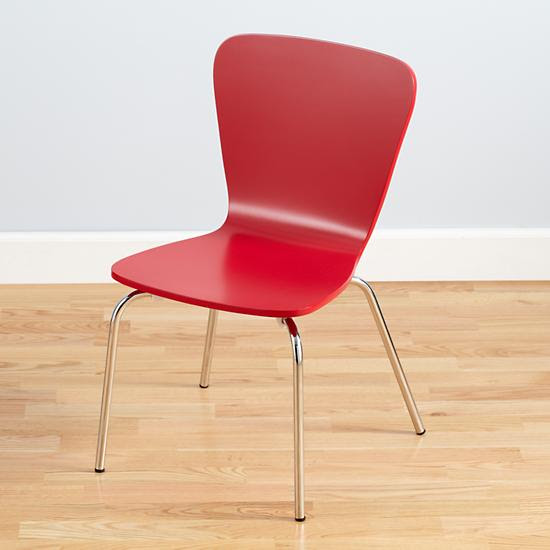 Kids' Desk Chairs: Kids Painted Red Chair with Metal Legs | The