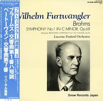 FURTWANGLER, WILHELM beethoven; symphony no.1 in c minor, op.68