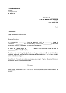 Lettre demande de récépissé préfecture